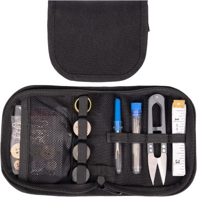 Military Survival Sewing Kit With Buttons for Men or Women - Small Repair Tools in Durable Nylon Case With Zipper Closure for Home, Outdoor, and Travel