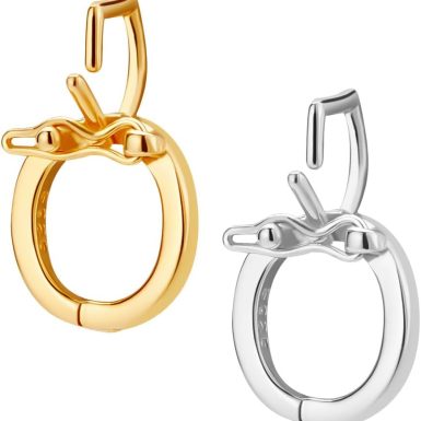 PH PandaHall 2pcs 925 Sterling Silver Enhancer Clasps, Jewelry Clasps Connector Bracelet Extension Clasp Pendant Bail Double Open Clasps for DIY Jewelry Findings Crafts Making, Golden/Silver