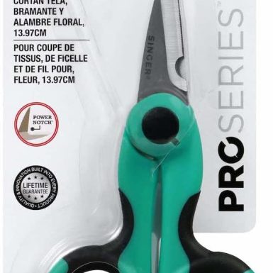 SINGER 00558 5-1/2-Inch ProSeries Heavy Duty Scissors with Power Notch , Teal